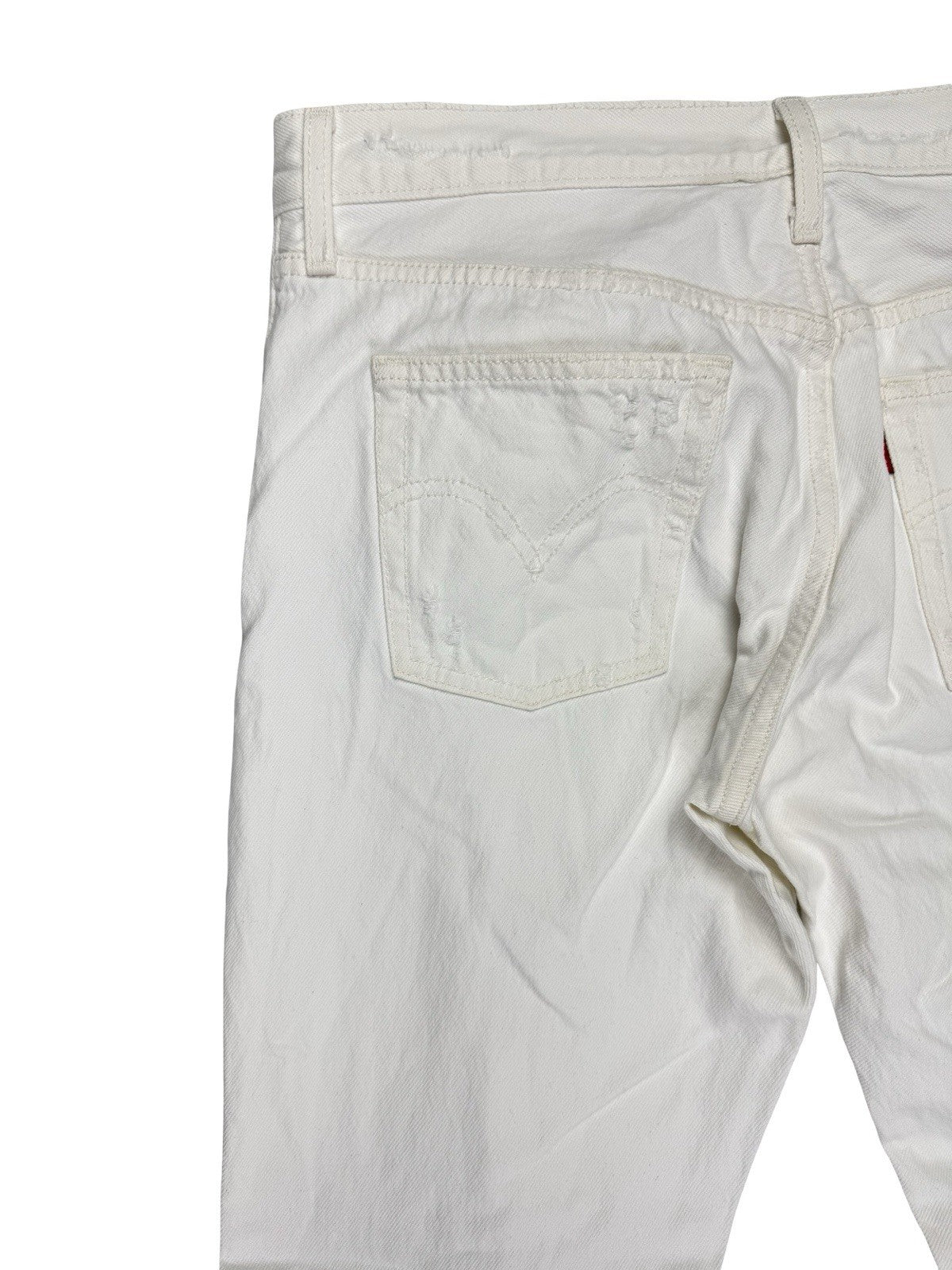 Levi's 501 CT White Distressed Denim Jeans 28W 32L