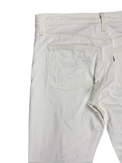 Levi's 501 CT White Distressed Denim Jeans 28W 32L