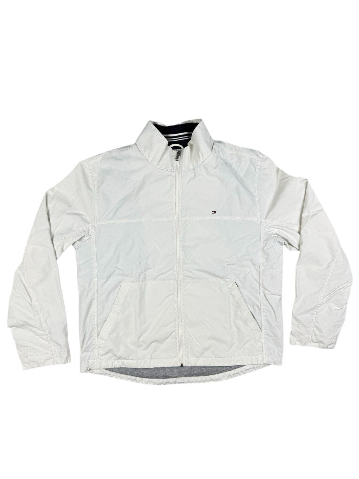 Tommy Hilfiger Retro Off White Lined Nylon Zip Jacket 2XL