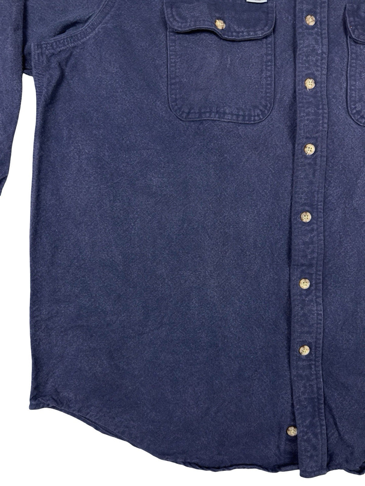 Carhartt Vintage S06 NVY Blue Heavy Cotton Work Shirt 2XL Tall USA