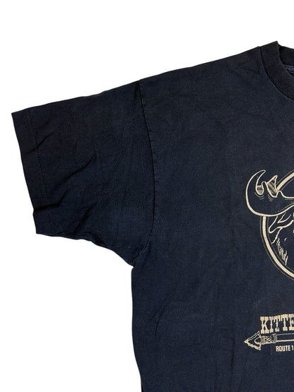 Vintage Blue Kittery Trading Post Funny Novelty Cotton Top XL