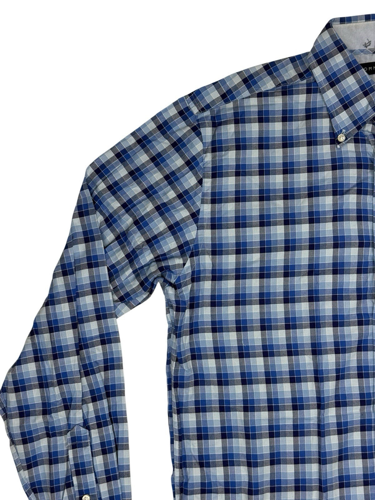 Tommy Hilfiger Blue Plaid Collared Shirt Medium
