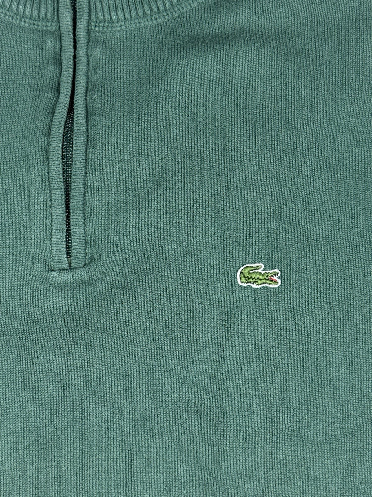 Lacoste Green 1/4 Zip Pullover Jumper Sweater 2XL