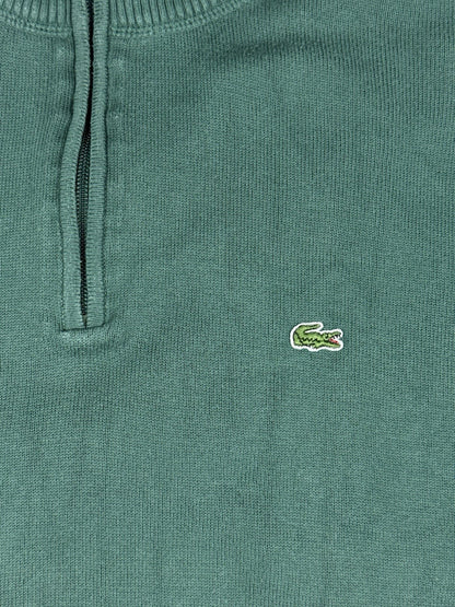 Lacoste Green 1/4 Zip Pullover Jumper Sweater 2XL