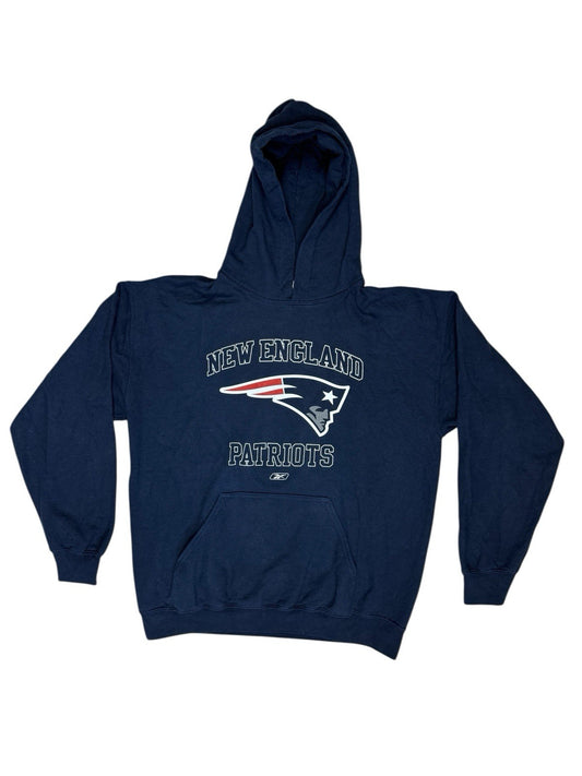 NFL New England Patriots Blue Printed American Football Hoodie Medium