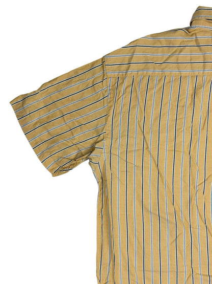 Nautica Retro Yellow Striped Cotton Collared Shirt 2XL