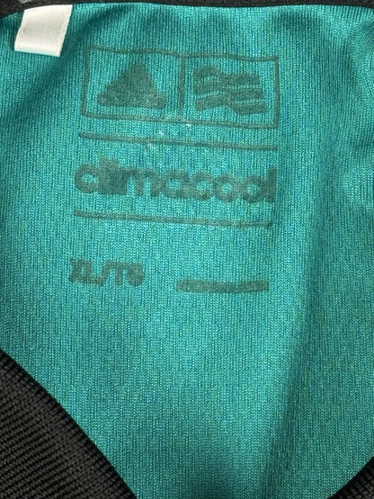 Adidas Green Topography Pattern Climacool Polyester Polo Top XL