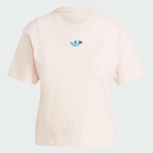 Adidas Originals x Hello Kitty Pink Trefoil Bow Women's Top New