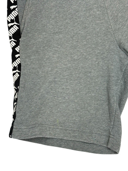 Puma Grey Tape Logo Cotton Blend Shorts Small