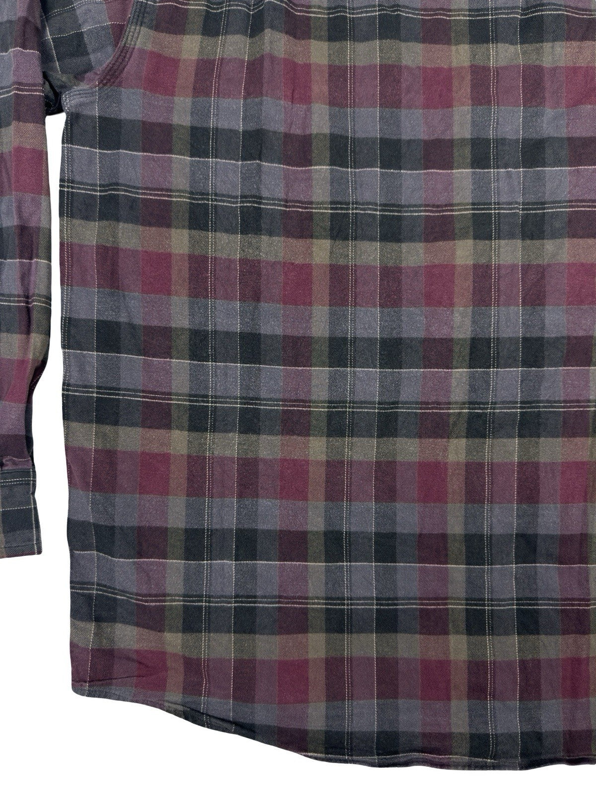 Carhartt Rugged Flex Relaxed Fit Purple Plaid Flannel Shirt Large