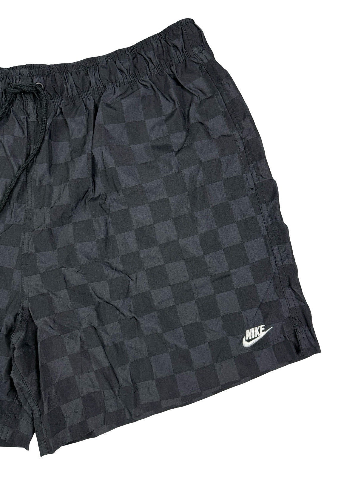 Nike Black Checker Pattern Nylon Sport Shorts XL