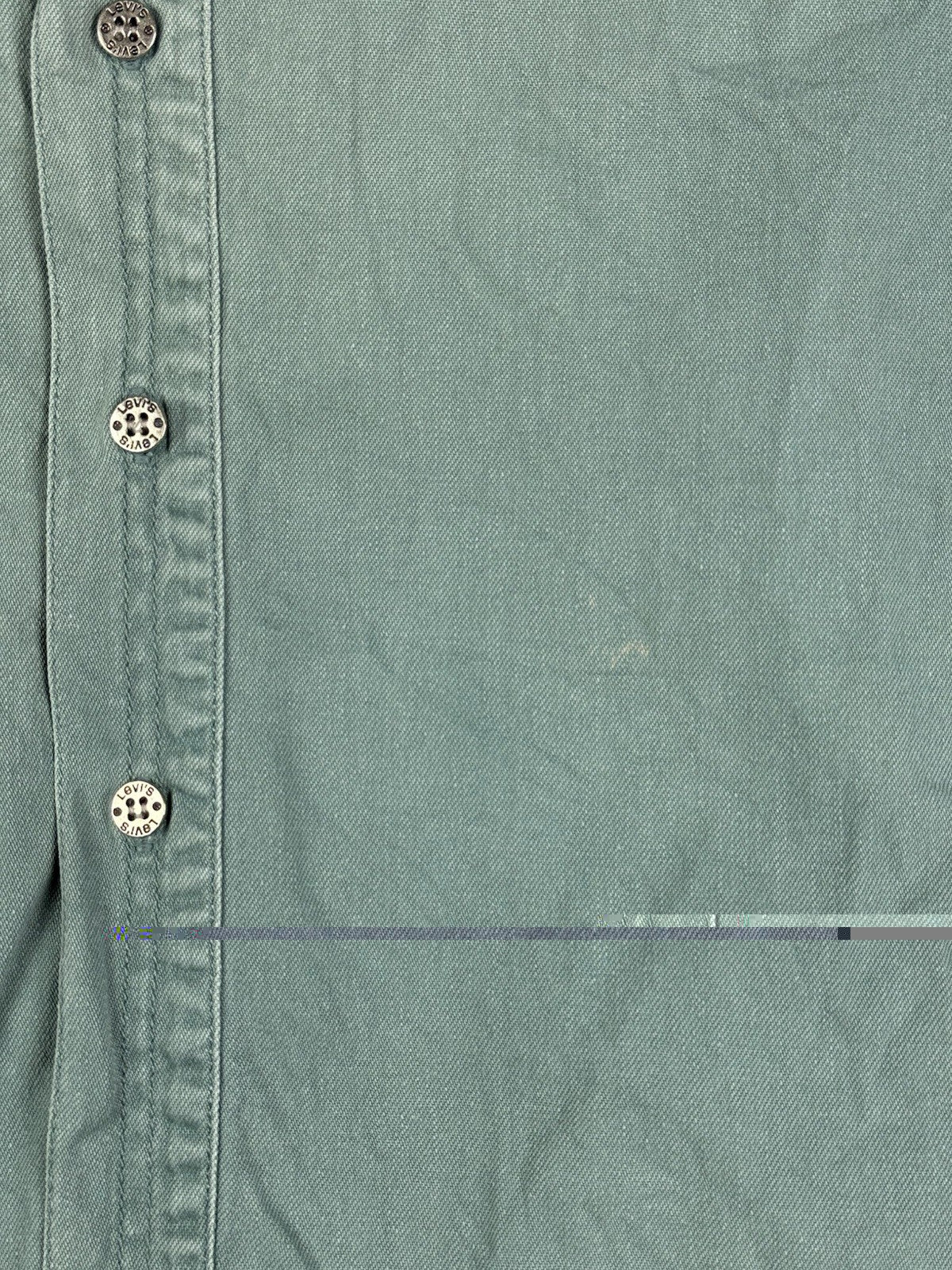 Levi's Vintage 90's Teal Green Button Up Western Cotton Denim Shirt Large