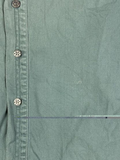 Levi's Vintage 90's Teal Green Button Up Western Cotton Denim Shirt Large