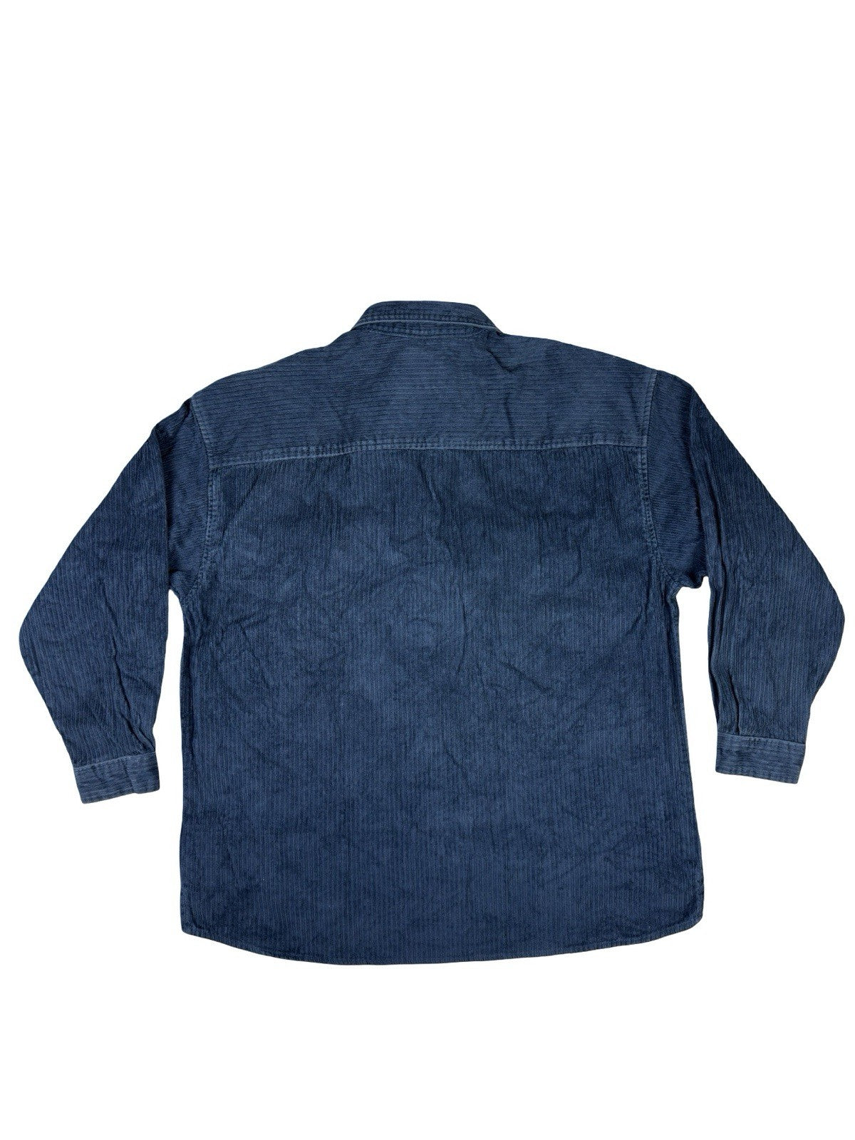 Property Retro Blue Corduroy Cotton Zip Shirt Jacket Large