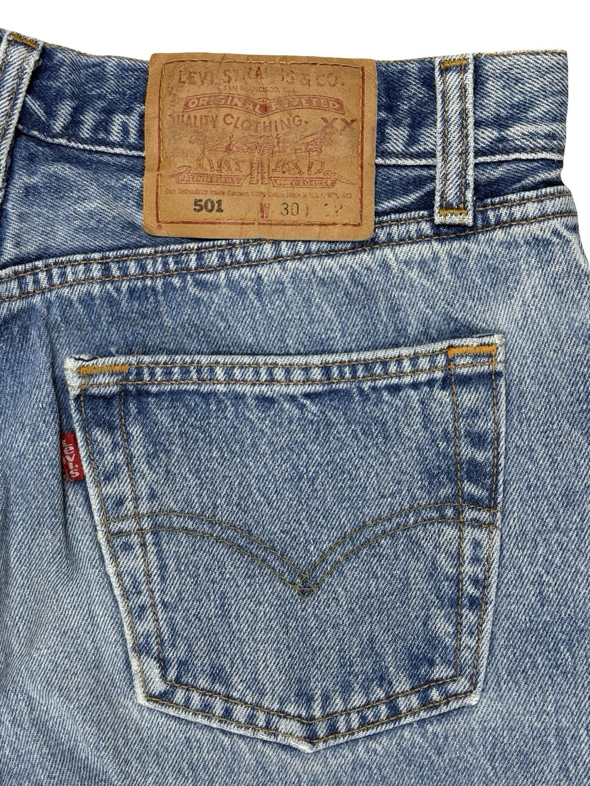 Levi's 501 Vintage 90s Blue Straight Leg Denim Jeans 30W 32L Made in USA