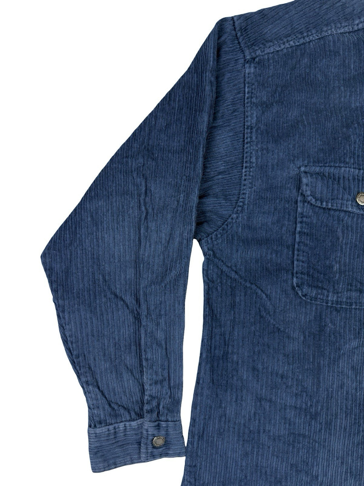 Property Retro Blue Corduroy Cotton Zip Shirt Jacket Large