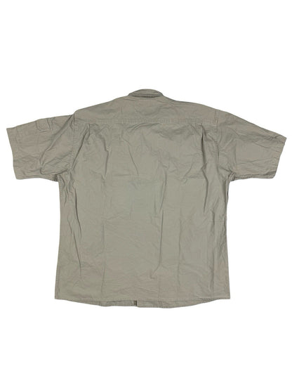 Cabela's Vintage Beige Safari Series Short Sleeve Cargo Shirt Large