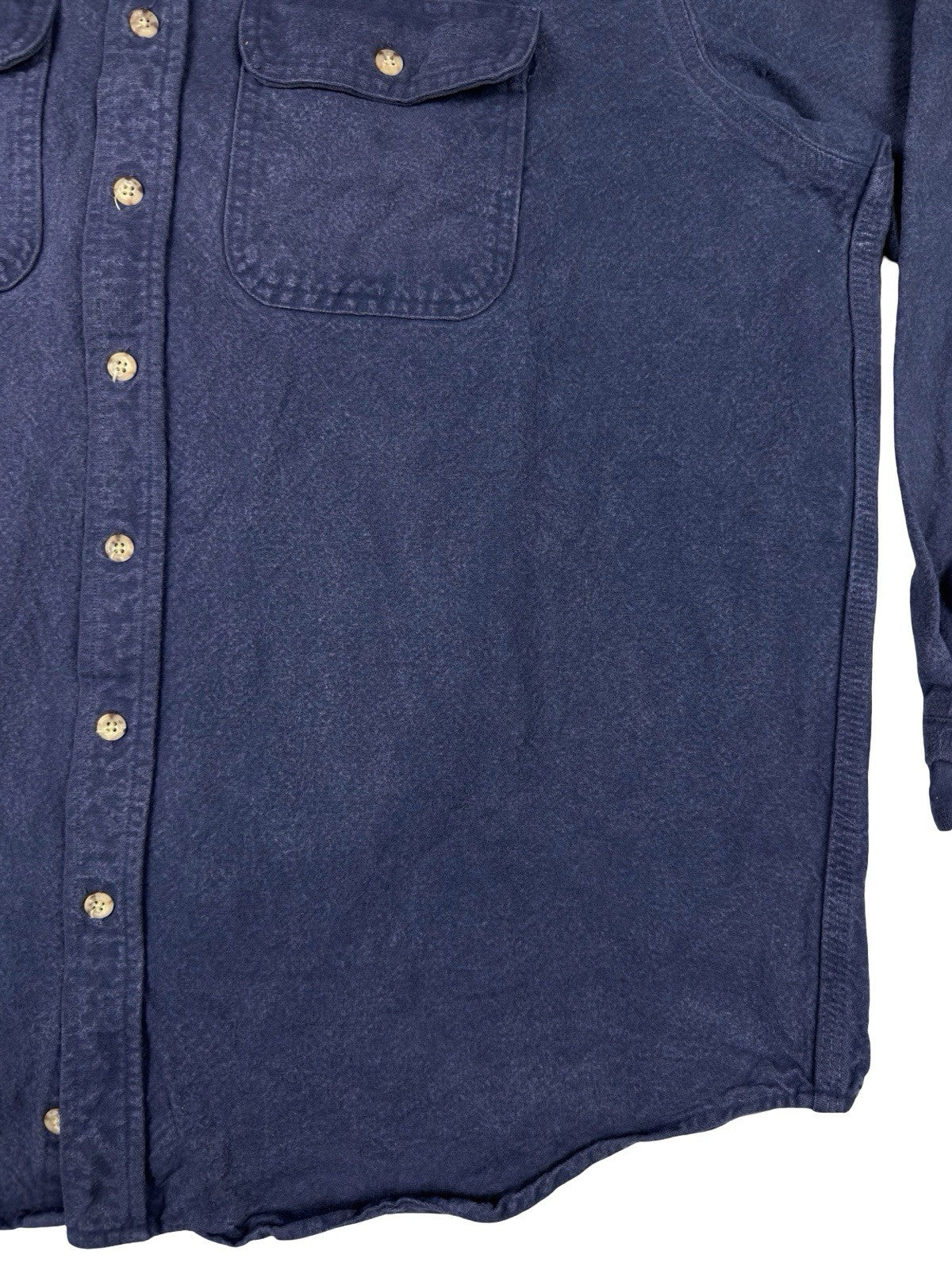 Carhartt Vintage S06 NVY Blue Heavy Cotton Work Shirt 2XL Tall USA
