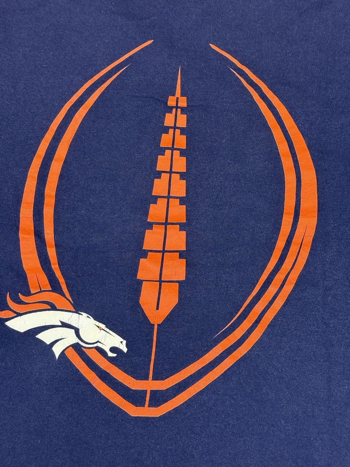 Reebok NFL Denver Broncos Blue Retro Long Sleeve Top Medium