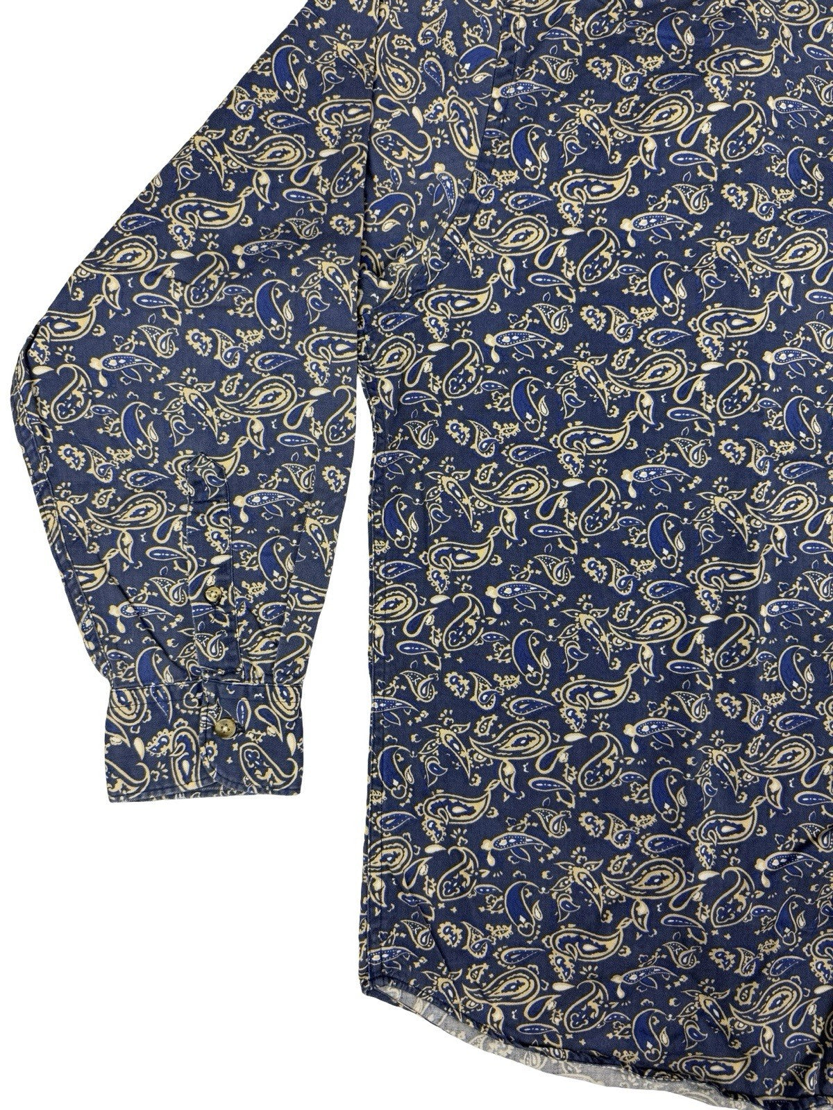 Club Room Retro Blue Cotton Paisley Shirt XL