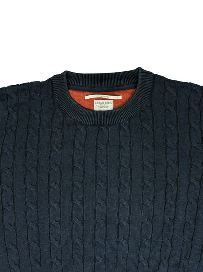 Racing Green Blue Knit Cotton Jumper Small