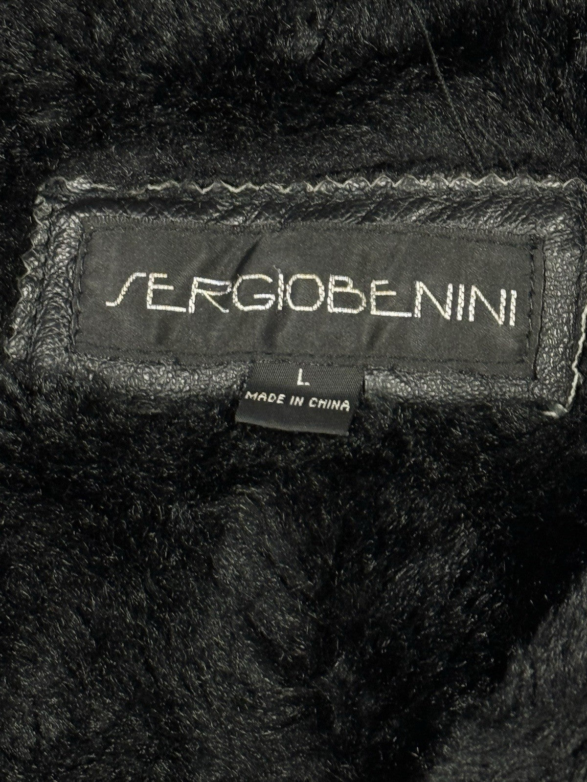 Sergio Benini Retro Y2K Black Fur Lined Hooded Leather Jacket Large