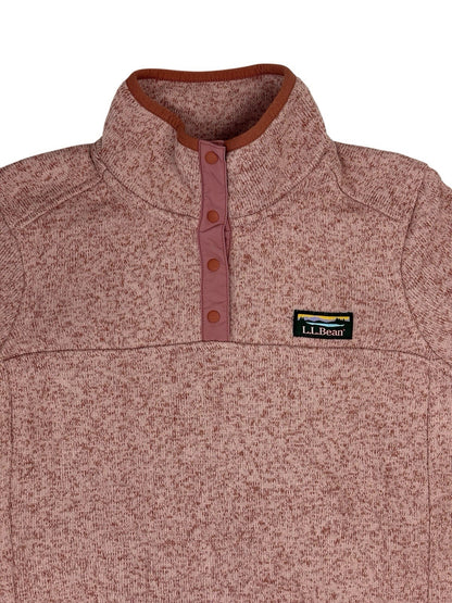 LL Bean Pink Sweater Fleece Pullover Jumper Small
