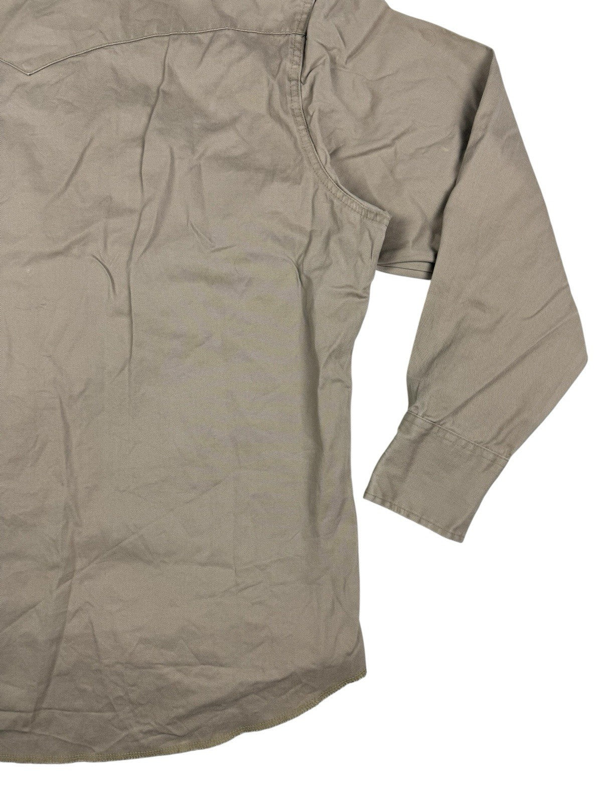 Wrangler Beige Pearl Snap Western Cowboy Shirt XL