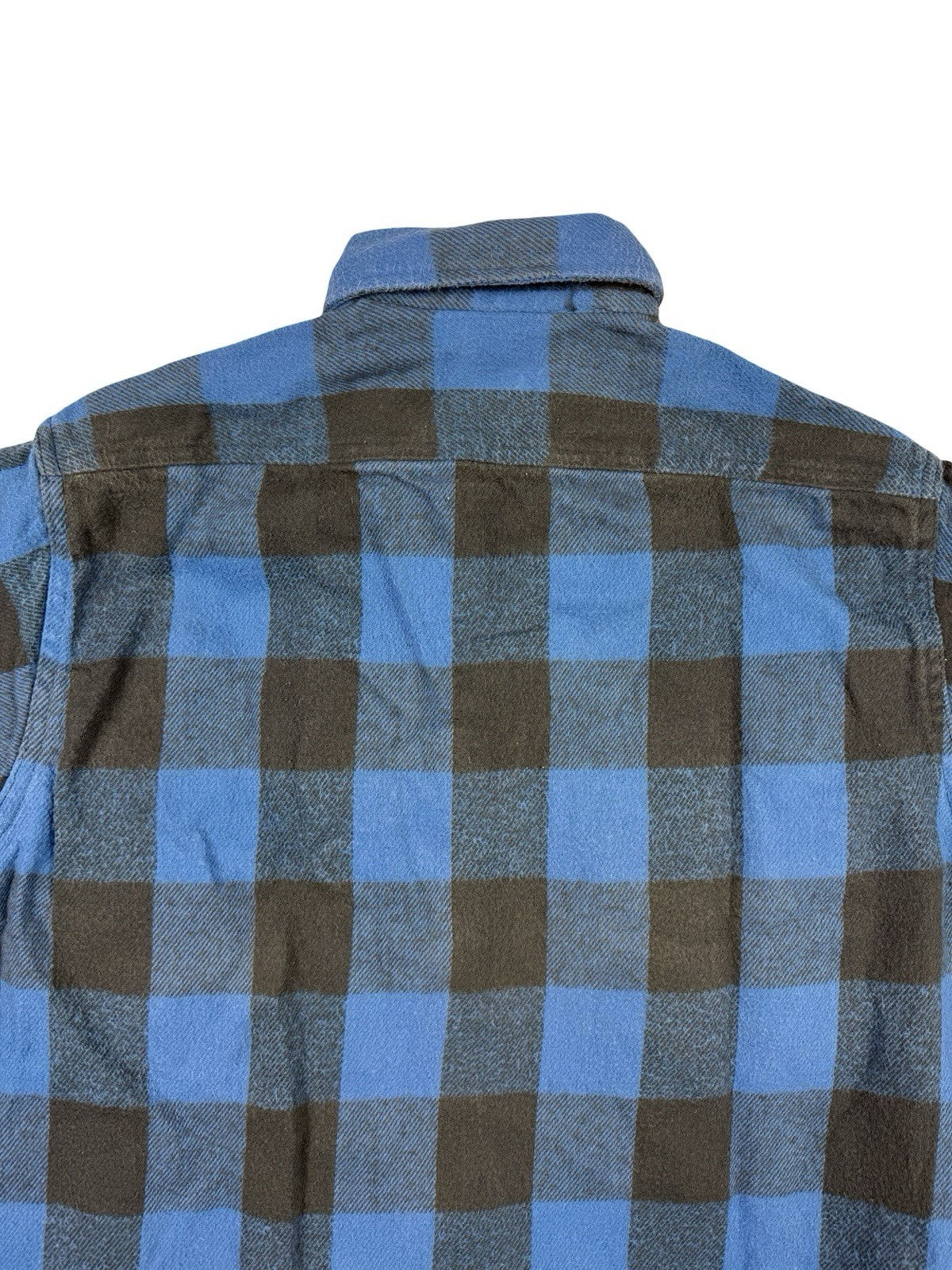 Fieldmaster Vintage Faded Blue Plaid Cotton Lumberjack Grunge Shirt Medium USA