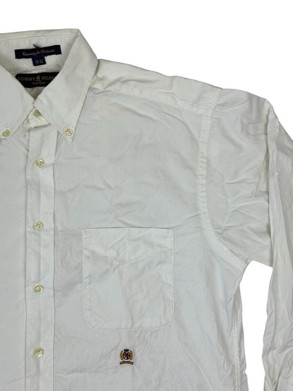 Tommy Hilfiger Vintage White Gold Crest Shirt Medium (15" Collar)