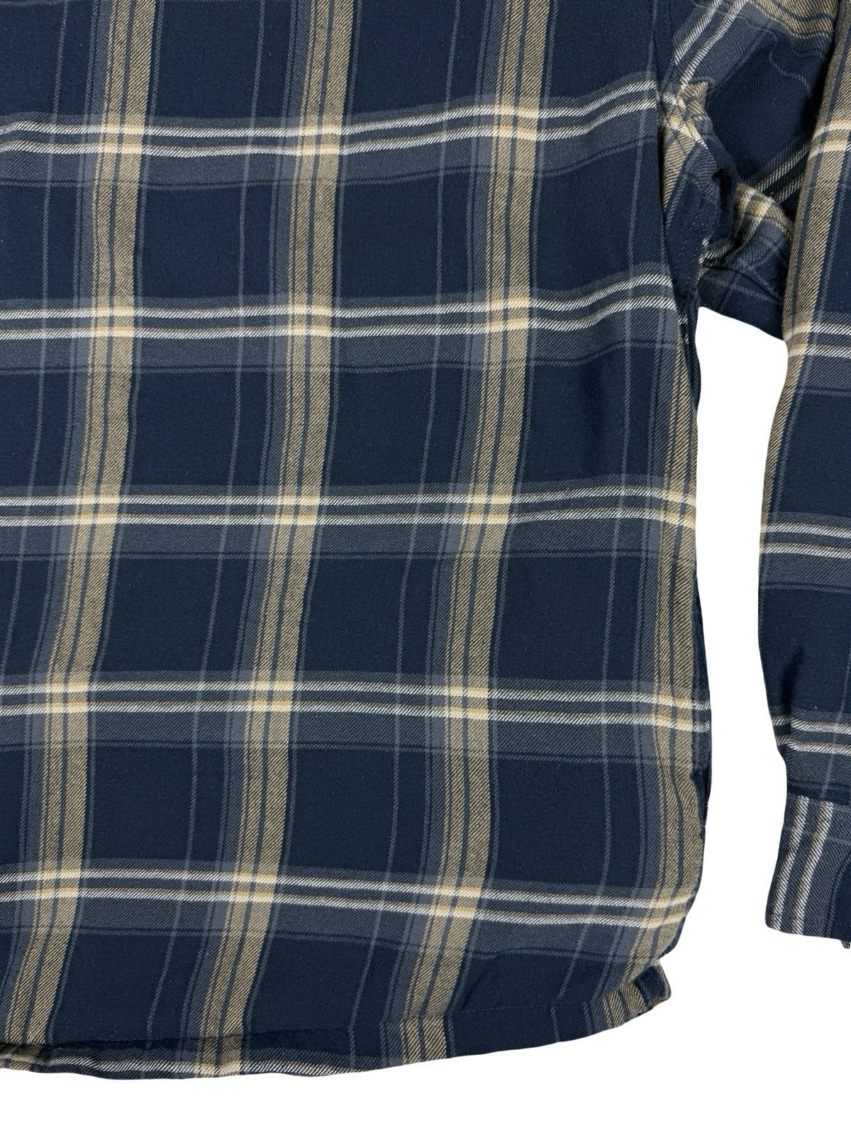 Wrangler Blue Plaid Fleece Lined Shirt Jacket Medium