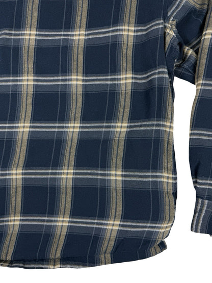 Wrangler Blue Plaid Fleece Lined Shirt Jacket Medium