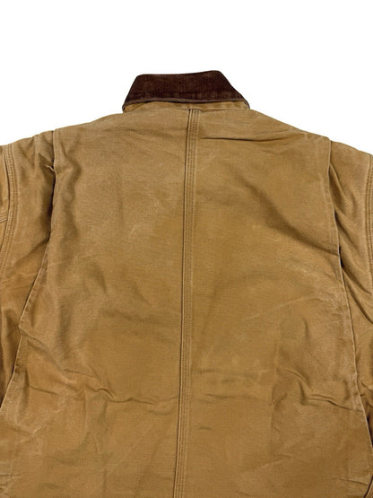 Carhartt C01 6BLC Vintage 90s Brown Chore Coat Jacket Blanket Lined USA XL
