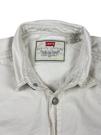 Levi's Vintage 90s White Button Cotton Western Shirt Size Small