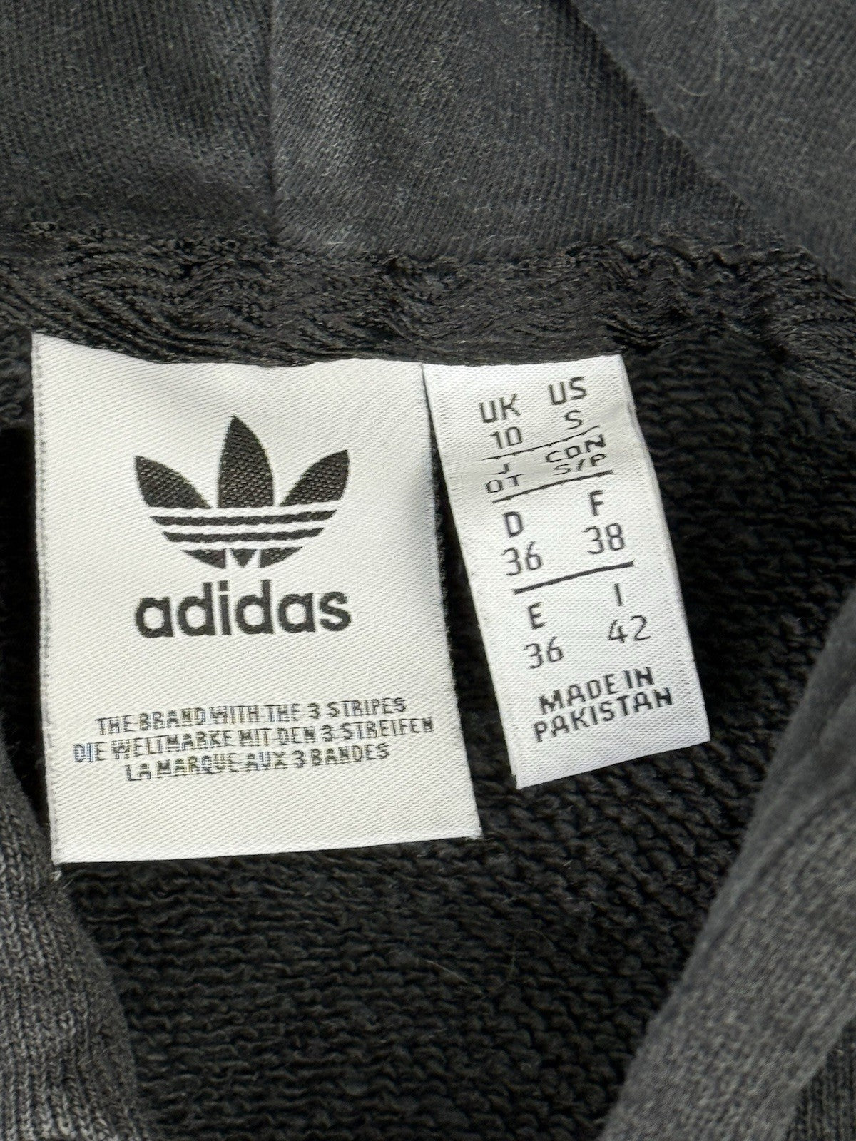 Adidas Black Big Trefoil Printed Logo Hoodie Size 10