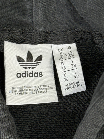 Adidas Black Big Trefoil Printed Logo Hoodie Size 10