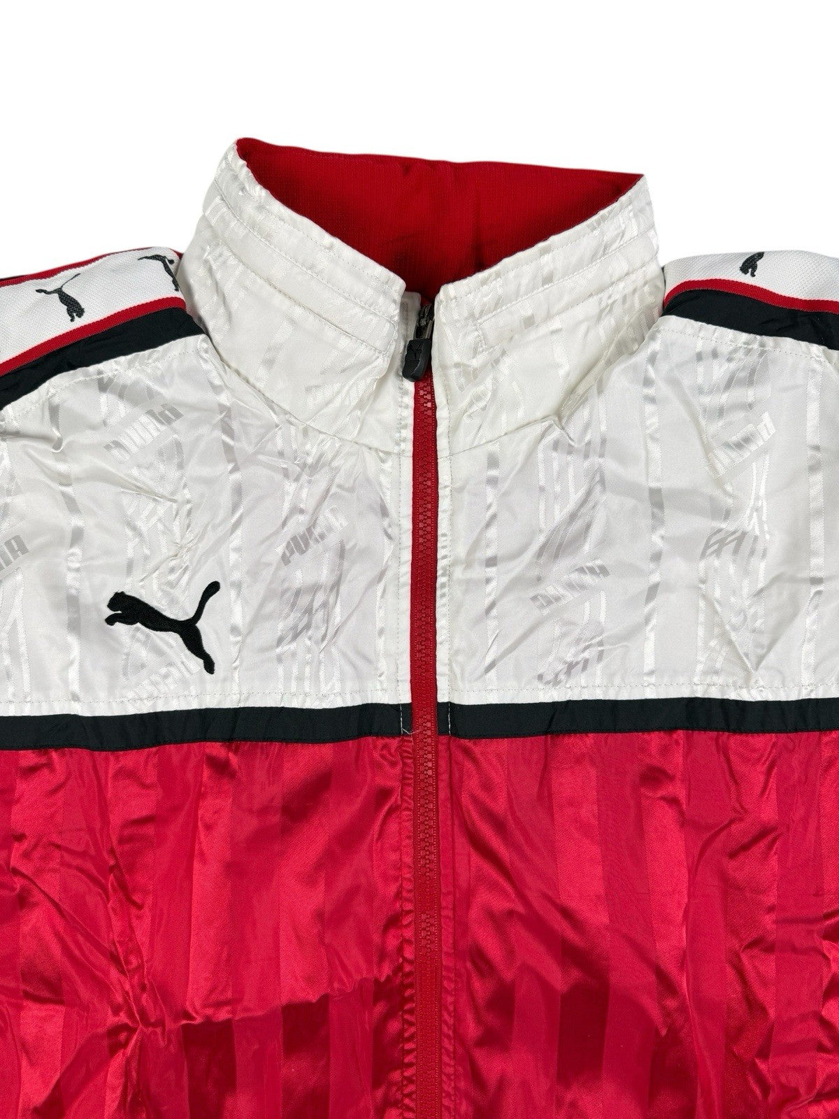 Puma Retro Japanese Line Red Striped Zip Y2K Track Jacket Small