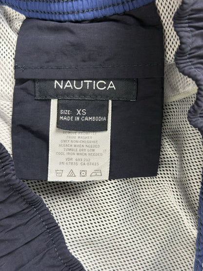 Nautica Blue Lined Retro Style Board Swim Trunk Shorts XS