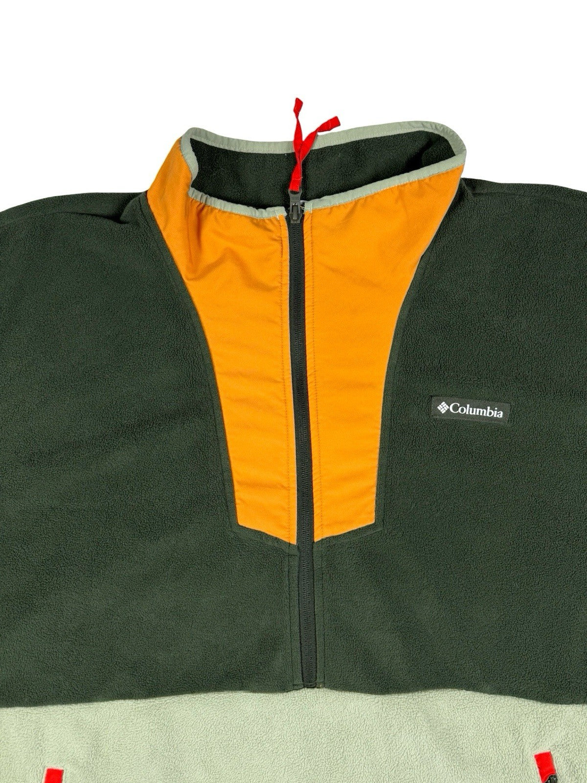 Columbia Green Colourblock Half Zip Outdoor Fleece Jumper 2XL