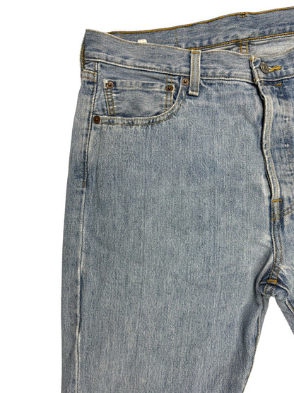 Levi's 501 Light Blue Straight Leg Denim Jeans 34W 30L