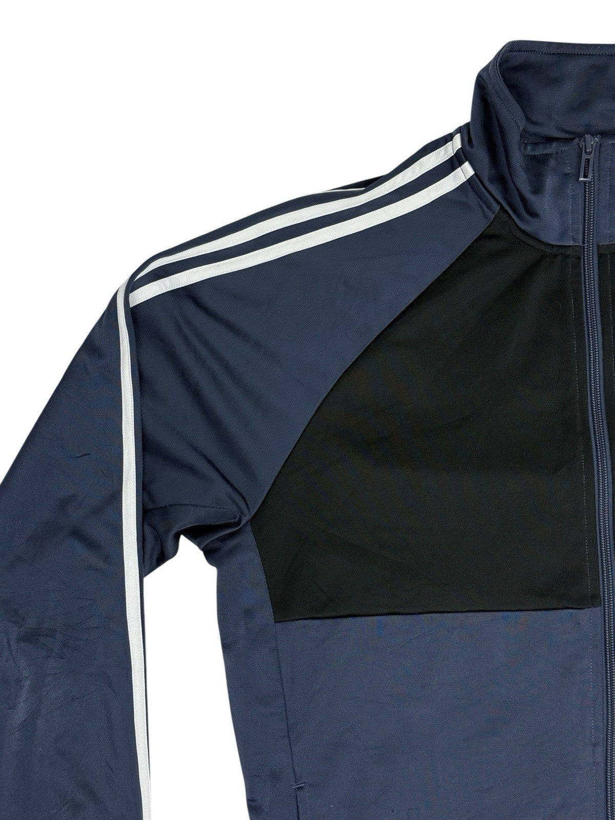 Adidas Blue Polyester Zip Track Jacket Large