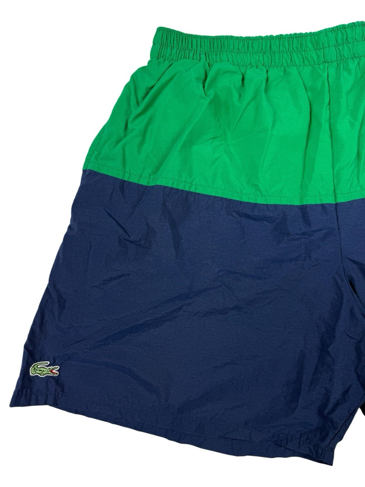 Lacoste Blue Retro Lined Nylon Sport Shorts Large