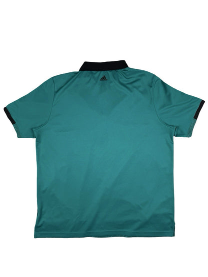 Adidas Green Topography Pattern Climacool Polyester Polo Top XL
