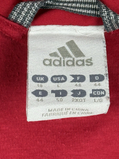 Adidas Vintage Red Zip Through Lined Track Jacket Size 18
