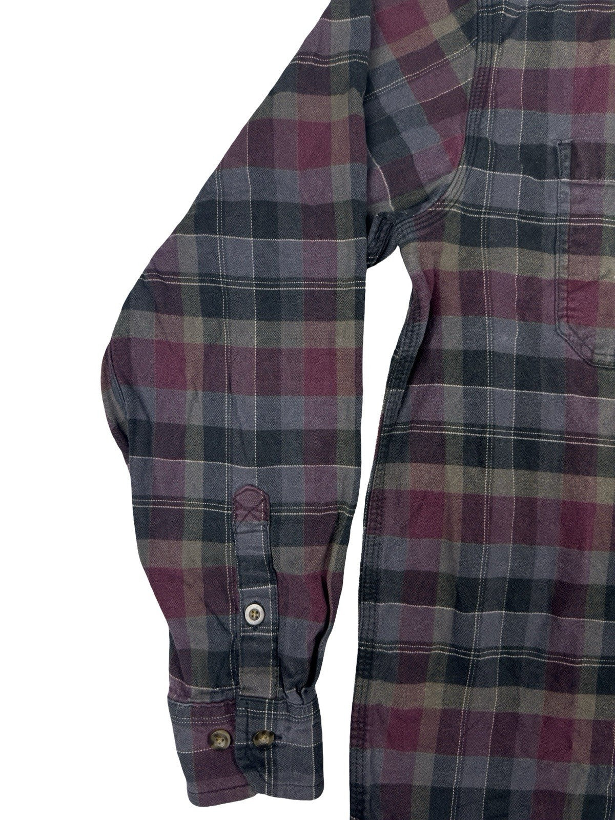 Carhartt Rugged Flex Relaxed Fit Purple Plaid Flannel Shirt Large