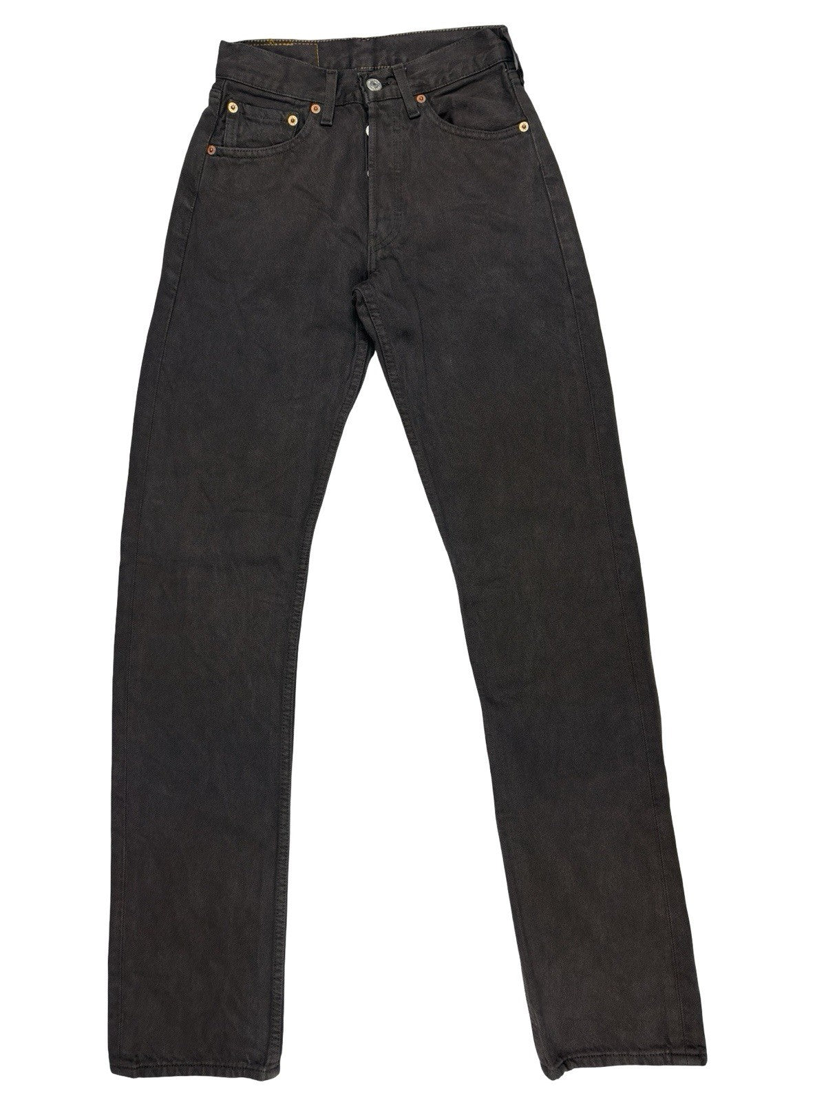 Levi's 501 Vintage Brown Straight Leg Denim Jeans 26W 34L