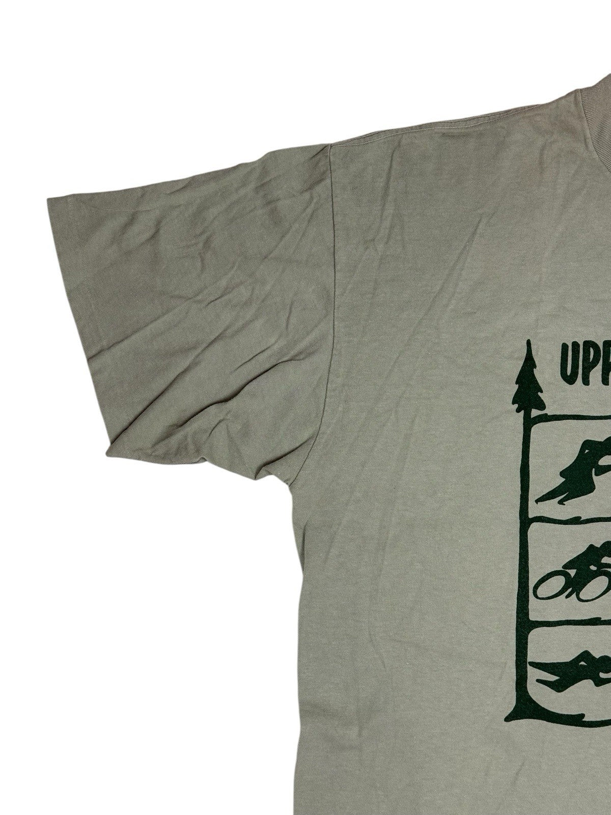 Vintage Green Cotton Michigan Triathlon '97 Americana Top XL