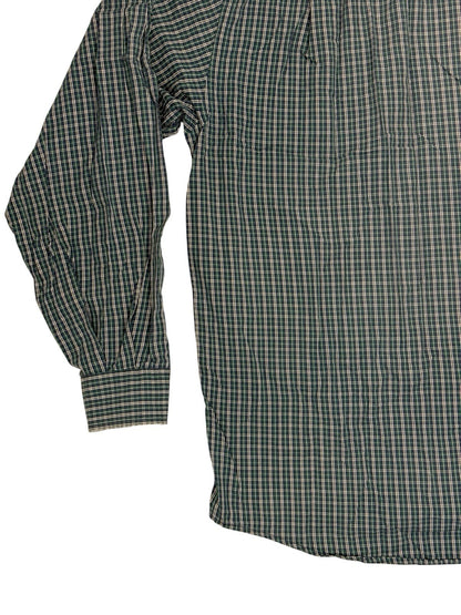 Lacoste Chemise Green Plaid Collared Shirt Large