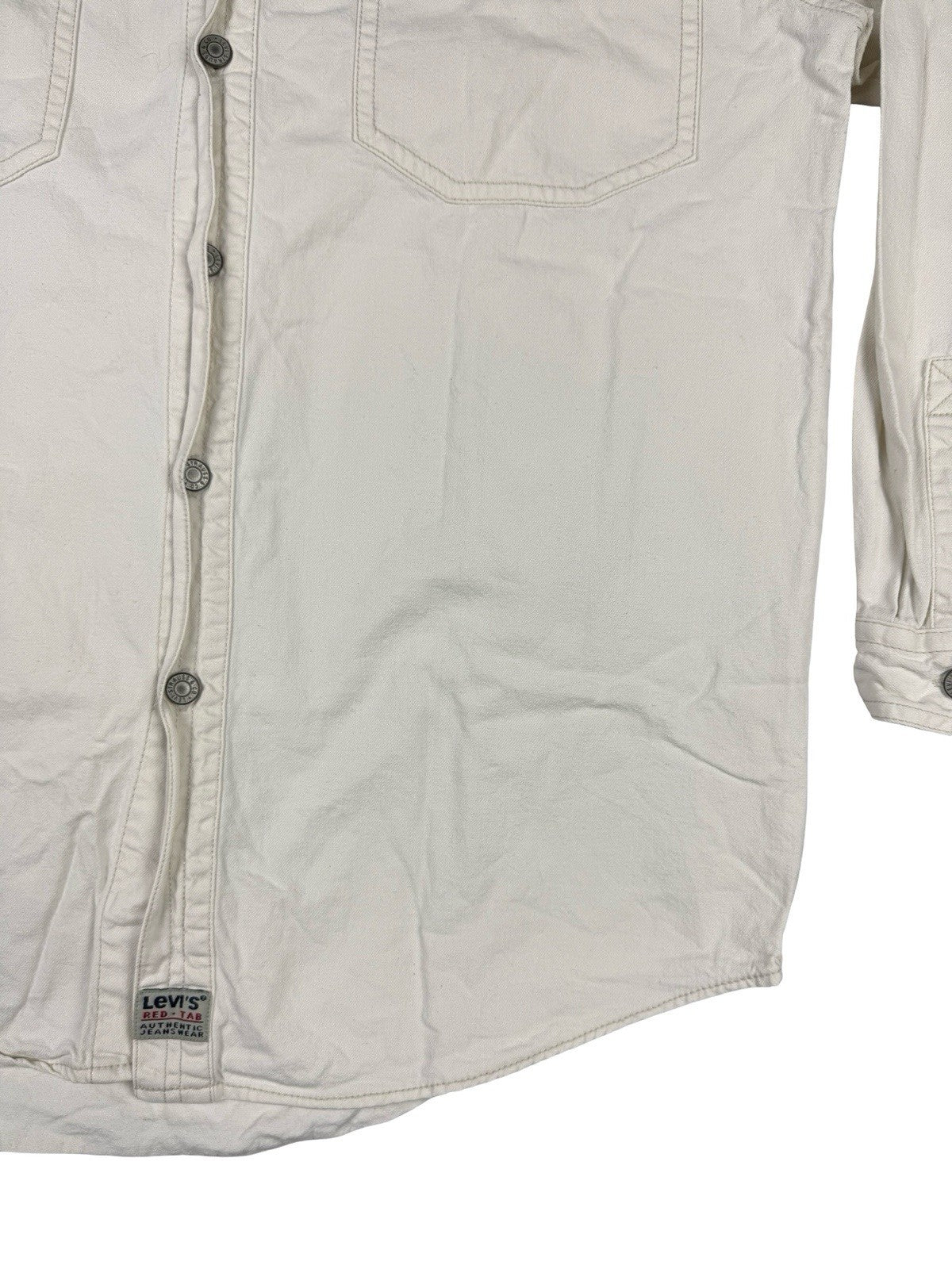 Levi's Vintage 90s White Button Cotton Western Shirt Size Small