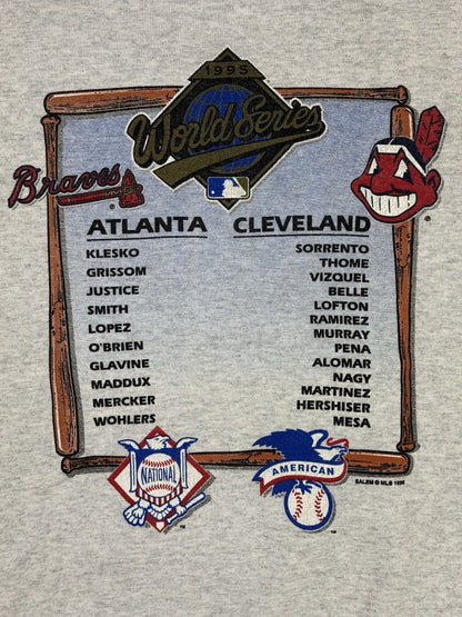 MLB Grey World Series 1995 Atlanta Braves Cleveland Indians Jumper XL